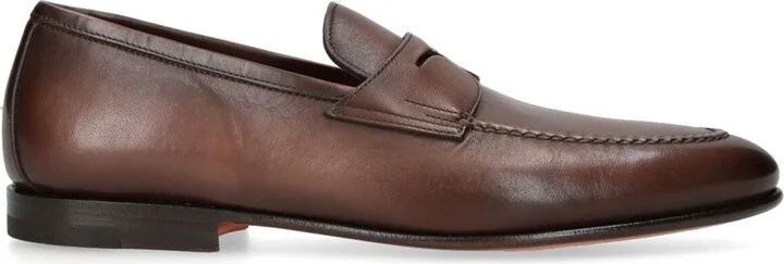 Santoni Leather Carlos Loafers - Image 3