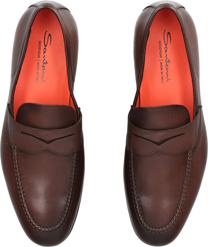 Santoni Leather Carlos Loafers - Image 4
