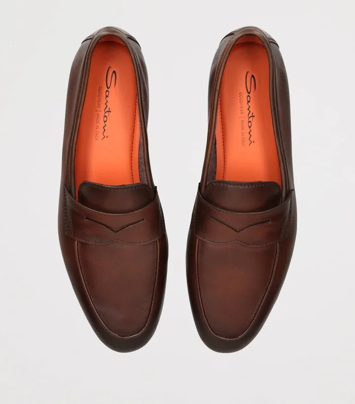 Santoni Leather Carlos Loafers - Image 4
