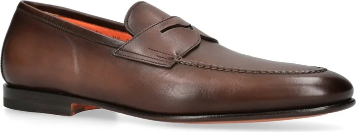 Santoni Leather Carlos Loafers