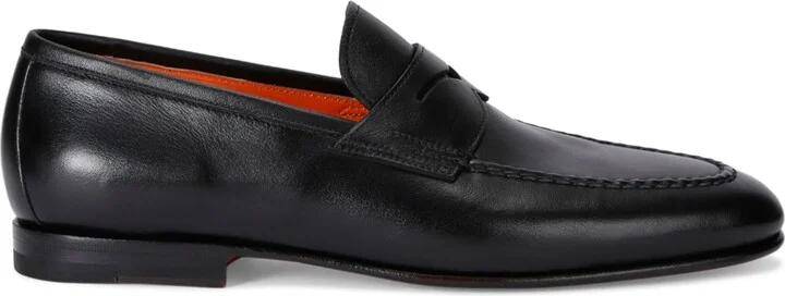 Santoni Leather Carlos Loafers