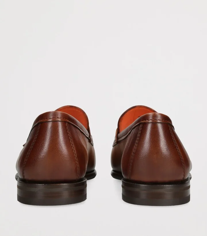Santoni Leather Carlos Penny Loafers - Image 2