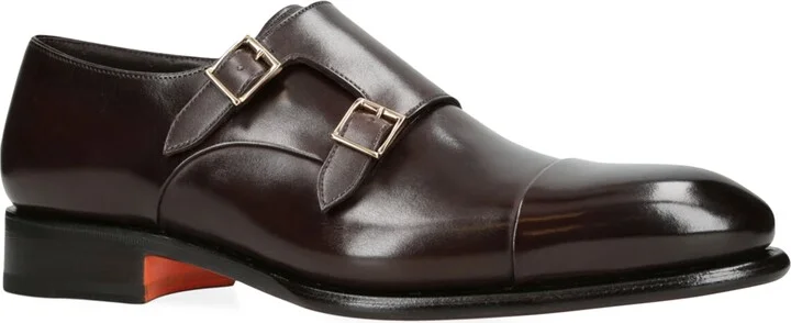 Santoni Leather Carter Monk Shoes - Image 3