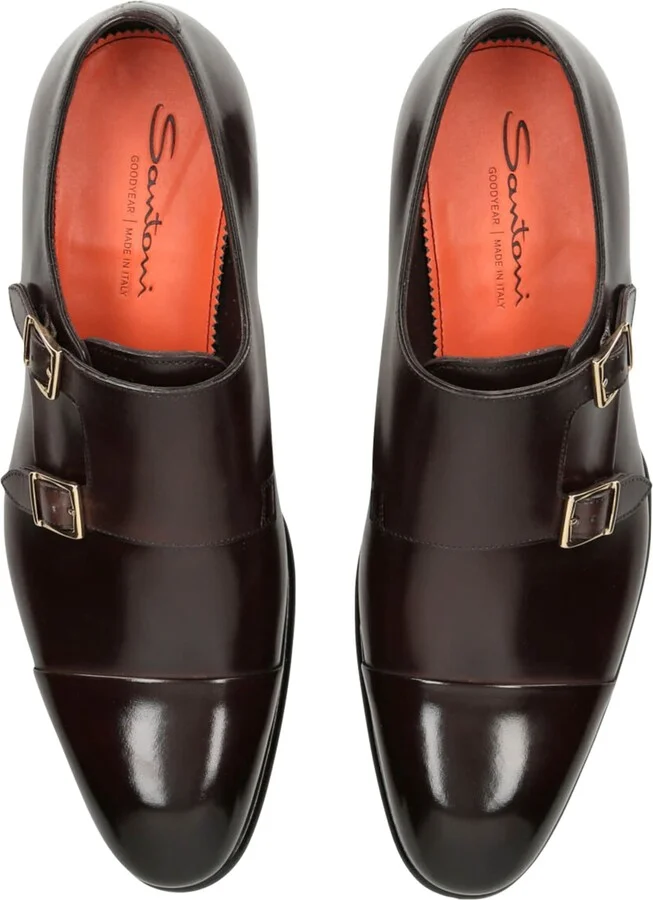 Santoni Leather Carter Monk Shoes - Image 4