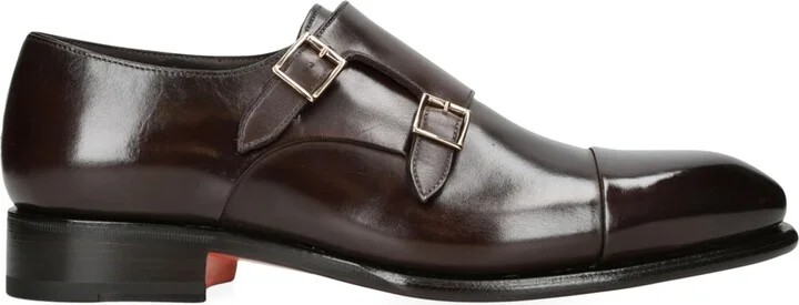 Santoni Leather Carter Monk Shoes