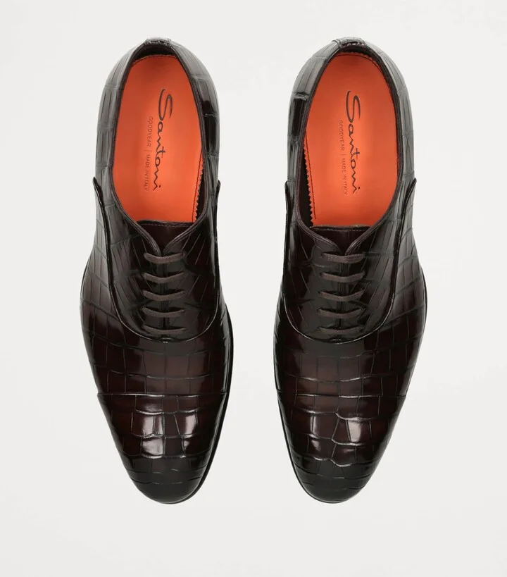 Santoni Leather Carter Oxford Shoe - Image 4