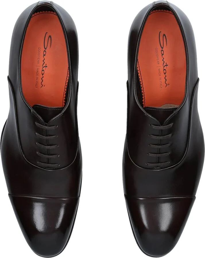 Santoni Leather Carter Oxford Shoes - Image 4