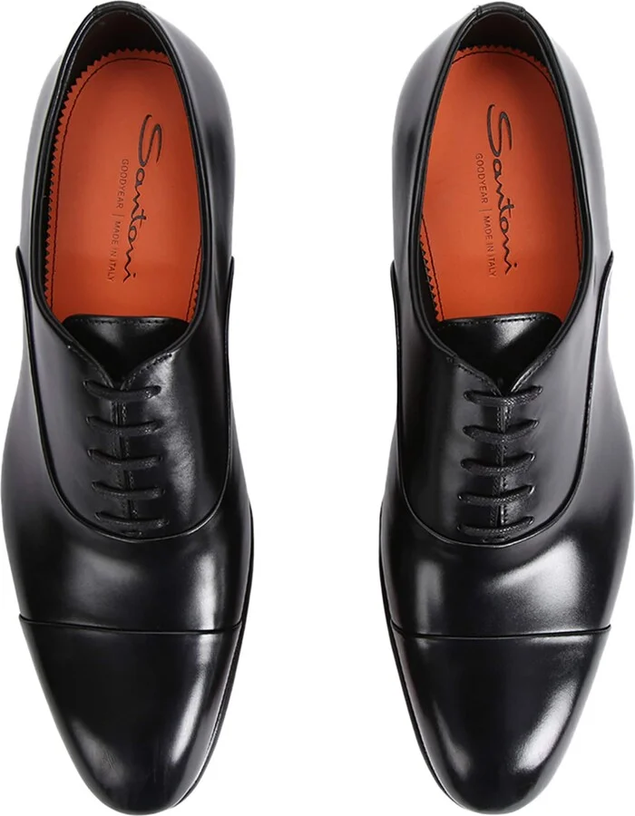 Santoni Leather Carter Oxford Shoes - Image 4