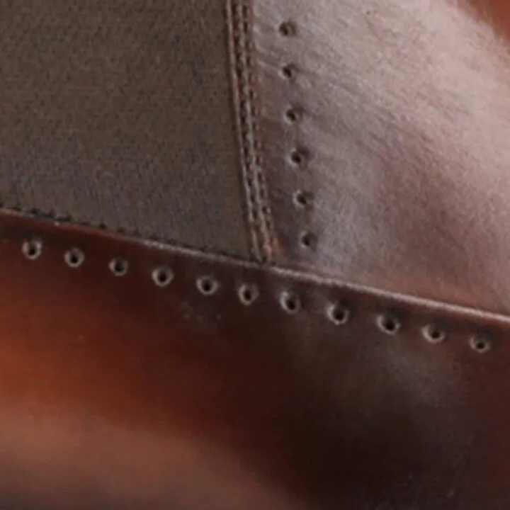Santoni Leather Carter Punch Chelsea Boots - Image 5