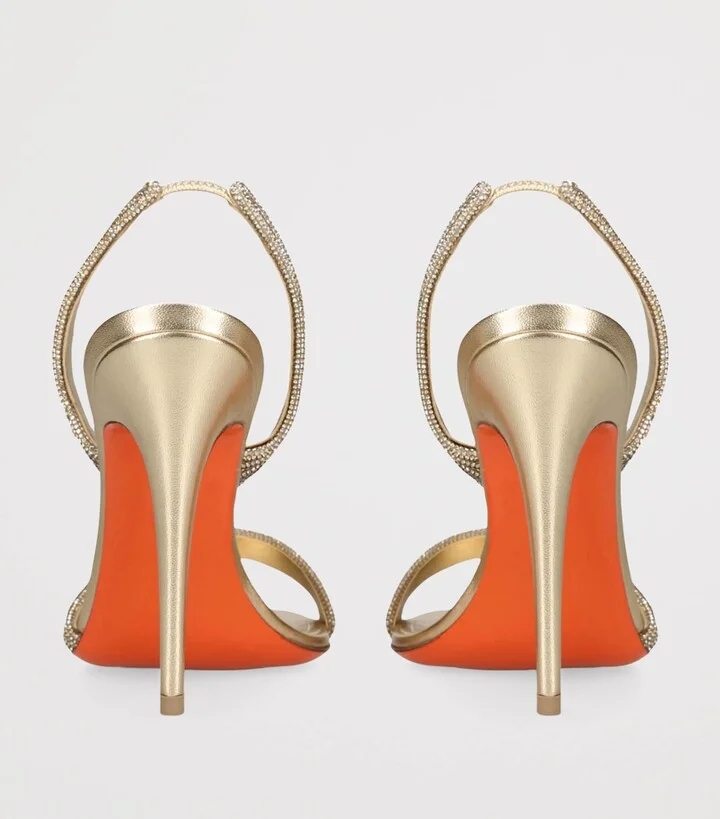 Santoni Leather Justine Slingback Heels 105 - Image 2