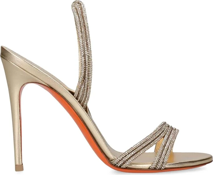 Santoni Leather Justine Slingback Heels 105