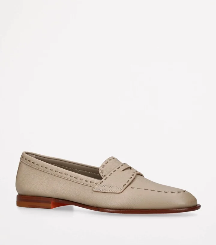 Santoni Leather Marlene Loafers - Image 3