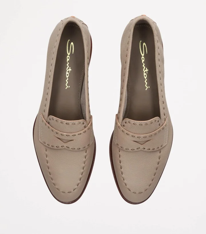 Santoni Leather Marlene Loafers - Image 4