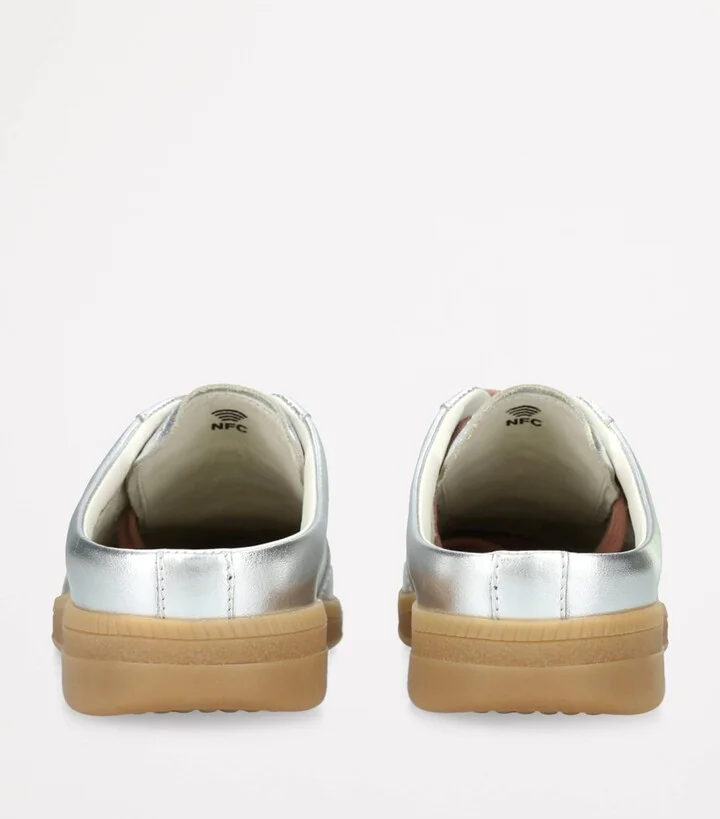 Santoni Leather Metallic Oly Pulse Sabot Mules - Image 2