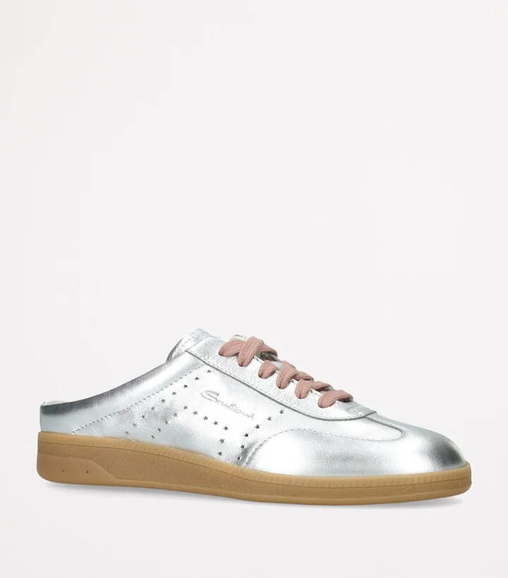 Santoni Leather Metallic Oly Pulse Sabot Mules - Image 3