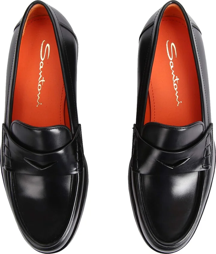 Santoni Leather Penny Loafers - Image 4