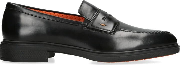 Santoni Leather Penny Loafers