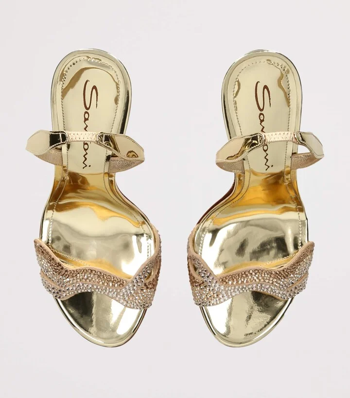 Santoni Leather Serena Heeled Sandals 105 - Image 4