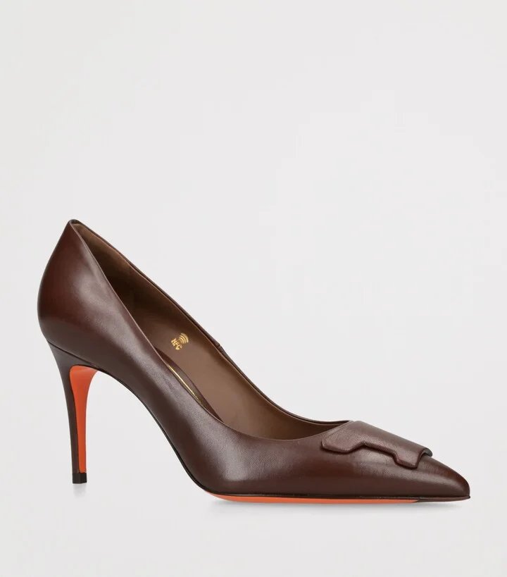 Santoni Leather Sibille Pumps 85 - Image 3