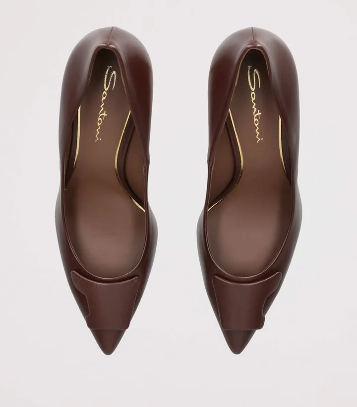 Santoni Leather Sibille Pumps 85 - Image 4