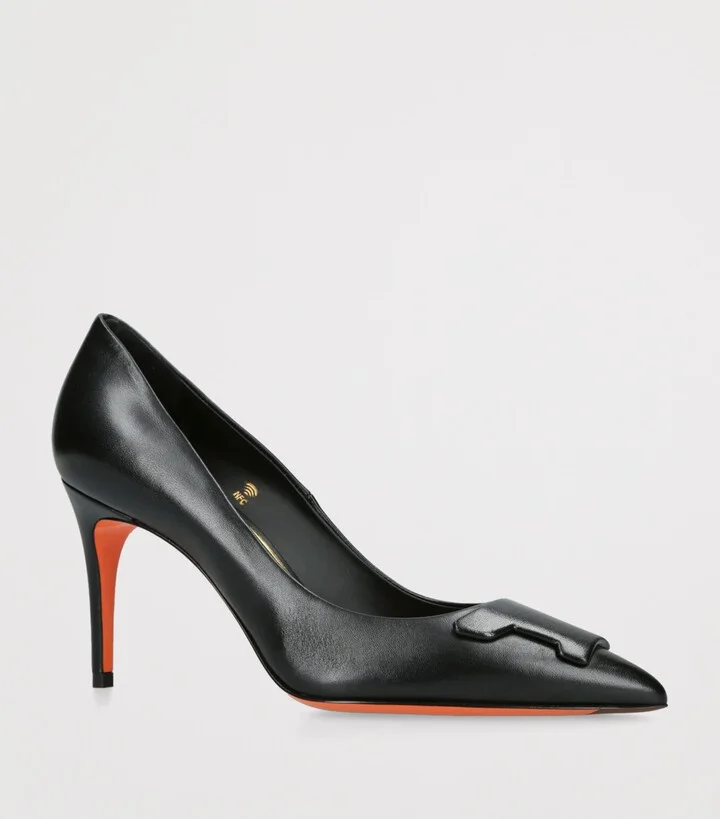 Santoni Leather Sibille Pumps 85 - Image 3