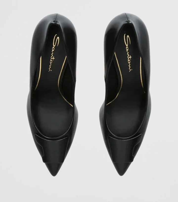Santoni Leather Sibille Pumps 85 - Image 4