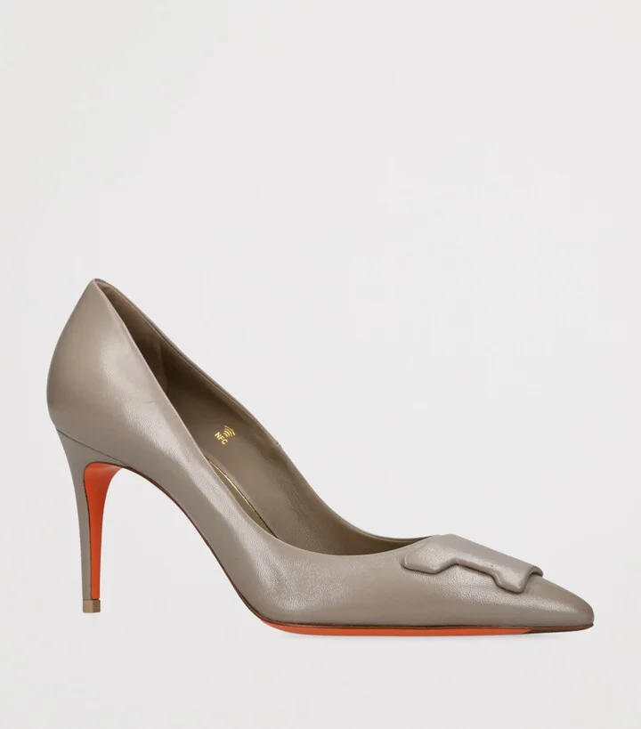 Santoni Leather Sibille Pumps 85 - Image 3