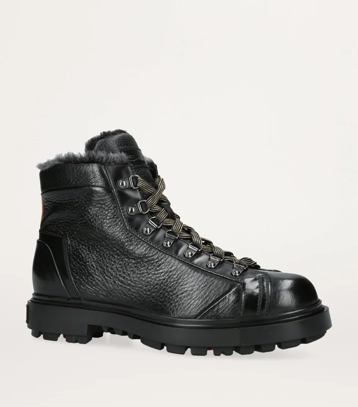 Santoni Leather St. Moritz Hiking Boots - Image 3