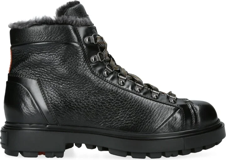 Santoni Leather St. Moritz Hiking Boots