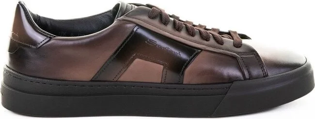 Santoni Logo-Embossed Lace-Up Sneakers