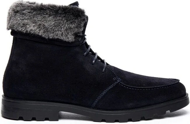 Santoni Logo Patch Lace-Up Ankle Boots