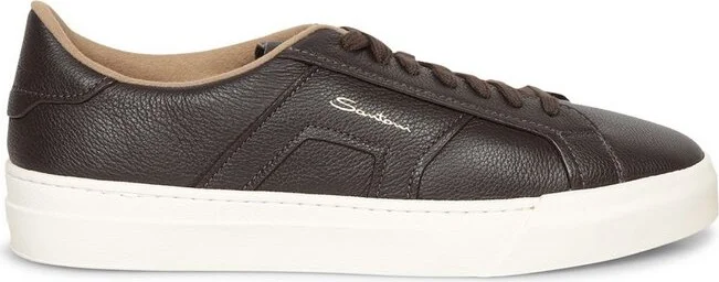 Santoni Logo Printed Lace-Up Sneakers