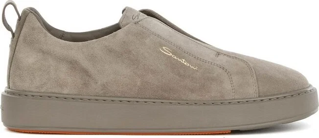 Santoni Logo Printed Slip-On Sneakers