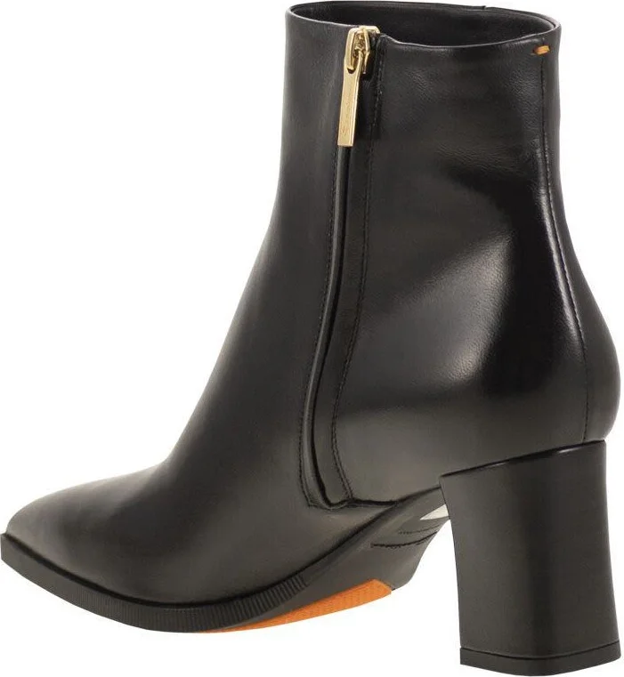 Santoni Medium Heel Leather Ankle Boot - Image 3