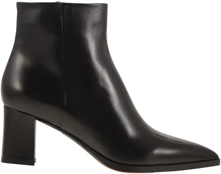 Santoni Medium Heel Leather Ankle Boot