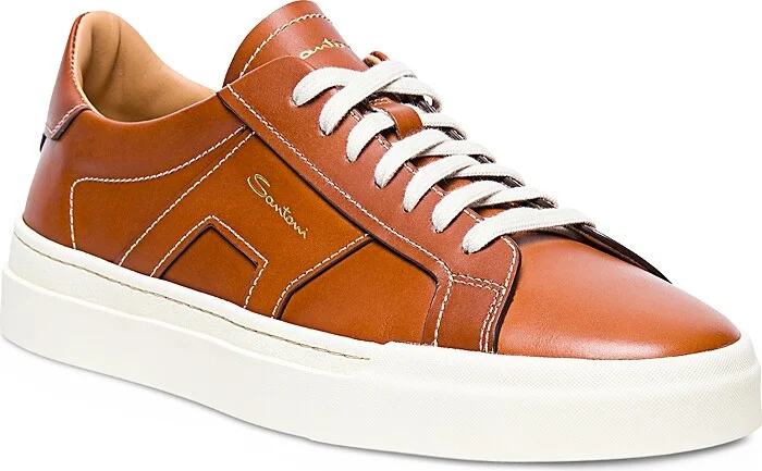 Santoni Men's Double Buckle Lace Up Sneakers