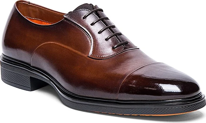 Santoni Men's Easy Cap Toe Lace Up Dress Shoes