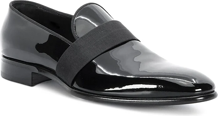 Santoni Men's Isomer-V3-01 Patent Slip On Formal Loafers