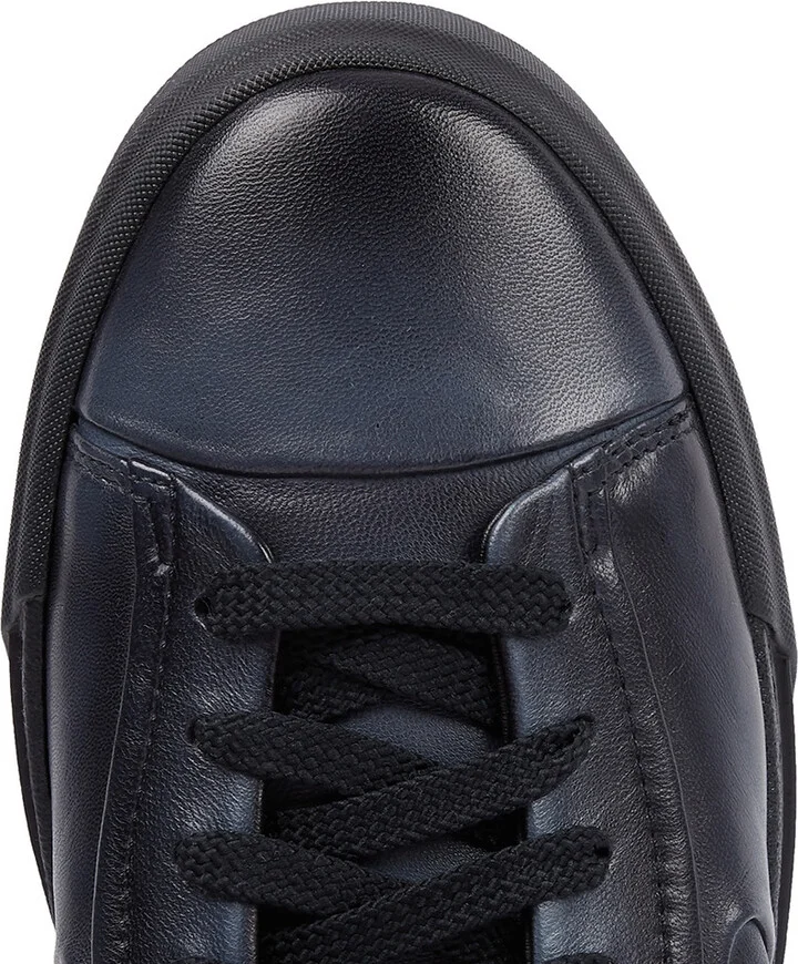 Santoni Navy Leather Sneakers - Image 4