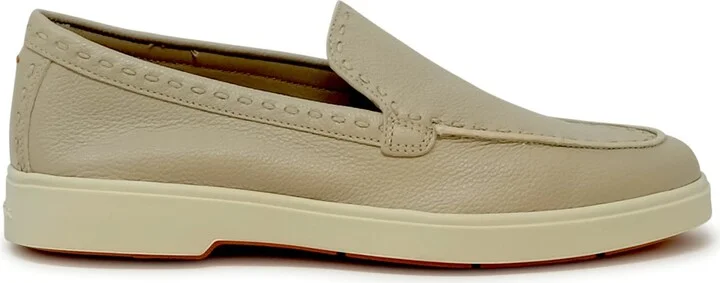 Santoni Nude Leather Loafer