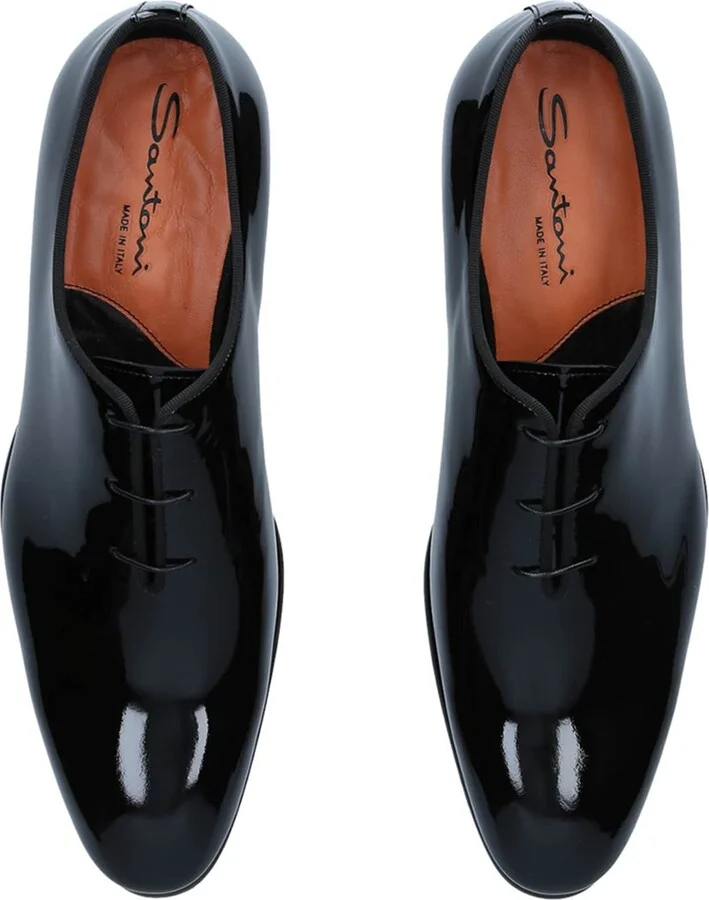 Santoni Patent Carter Wholecut Oxford Shoes - Image 4