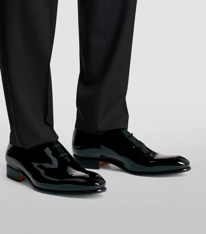 Santoni Patent Carter Wholecut Oxford Shoes - Image 6