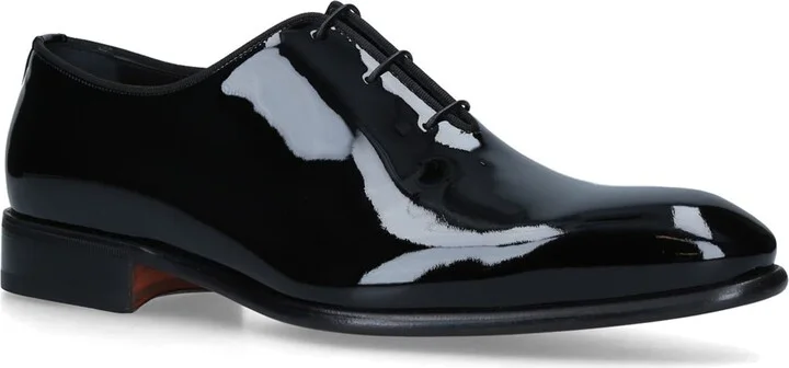 Santoni Patent Carter Wholecut Oxford Shoes