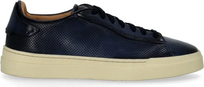 Santoni Perforated-Design Lace-Up Sneakers