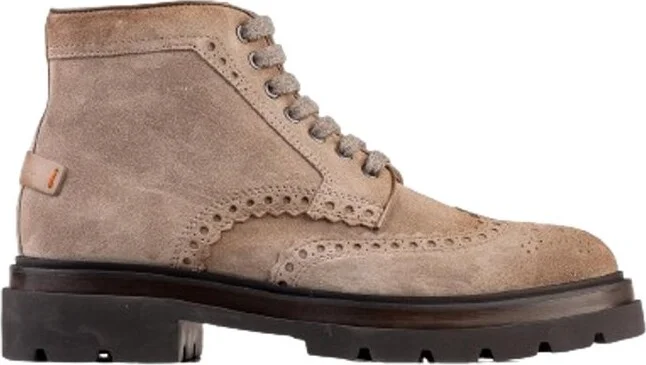 Santoni Perforated Detailed Brogue Boots