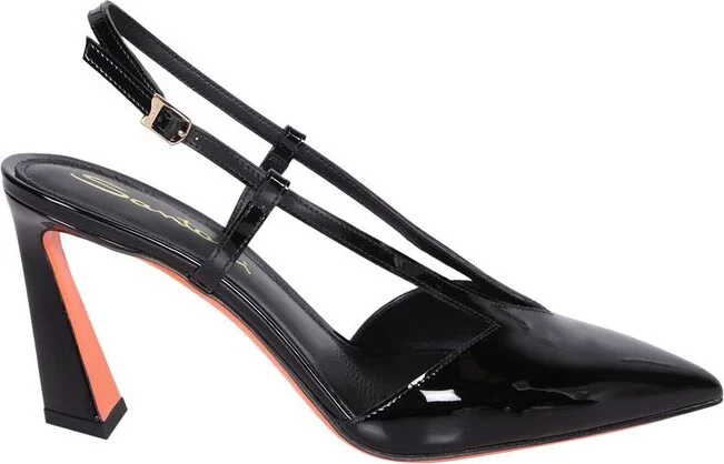 Santoni Pointed-Toe Slingback Pumps