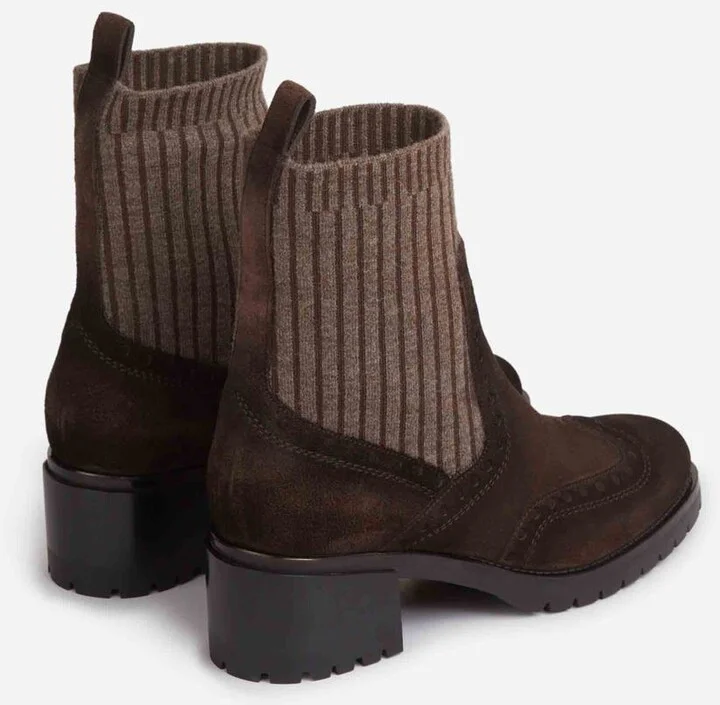 Santoni Ribbed Suede Ankle Boots - Image 3