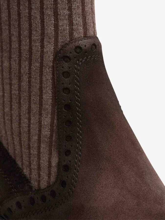 Santoni Ribbed Suede Ankle Boots - Image 5