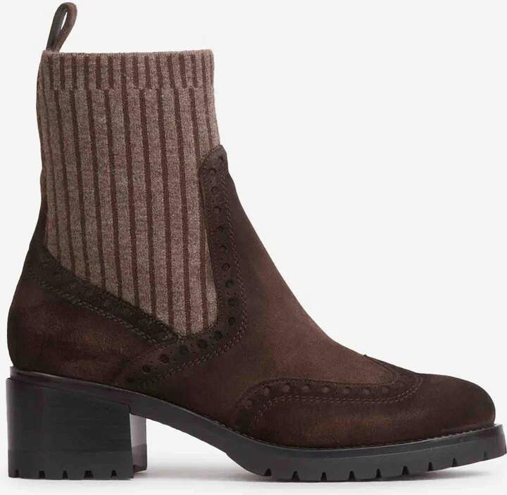 Santoni Ribbed Suede Ankle Boots