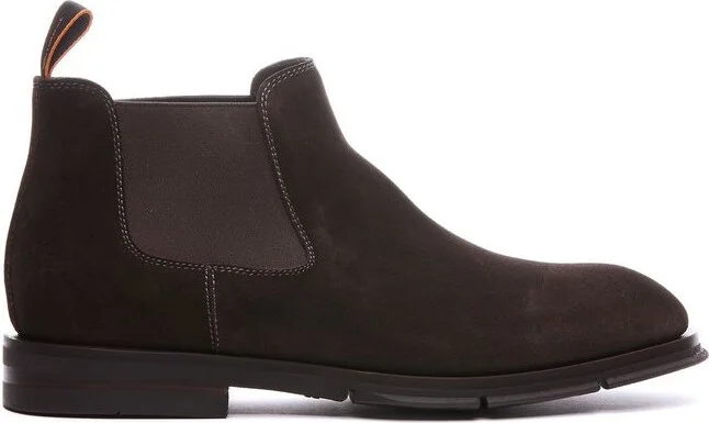 Santoni Round Toe Ankle Boots